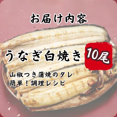 【蒲焼き用タレ付き】浜名湖うなぎ白焼き140g×10尾(冷凍・真空パック)