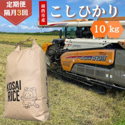【2ヵ月毎定期便】静岡県湖西市産　こしひかり10kg全3回