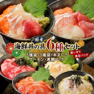 【純国産】海鮮丼の具の贅沢6種類セット(無添加仕様)