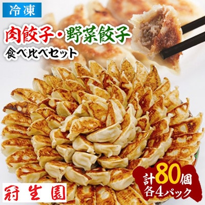 肉汁溢れる食べ比べ餃子セット(冷凍　肉・野菜餃子)80個(10個入×各4パック)