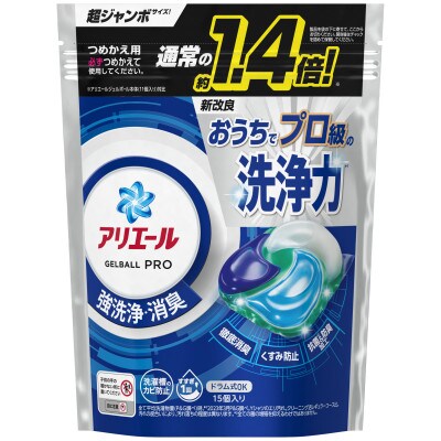 【毎月定期便】アリエール　ジェルボールプロ つめかえ(15個入)×6個セット全6回