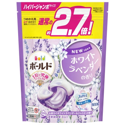 ボールド洗濯洗剤ジェルボール詰替ホワイトラベンダー&ジャスミン30粒×10袋(合計300粒)
