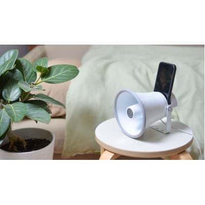 MADE IN OSAKA スマホ用無電源スピーカー「拡音器」NMP-011C ホワイト