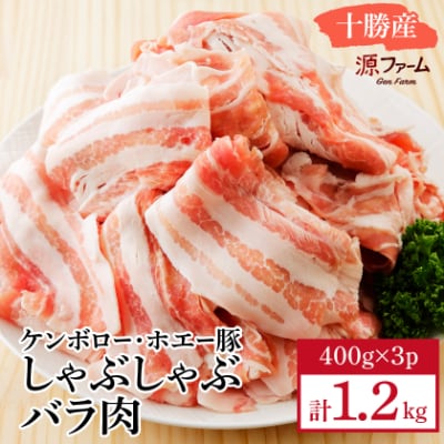 ケンボロー・ホエー豚 しゃぶしゃぶバラ肉1.2kgセット【CT-019】