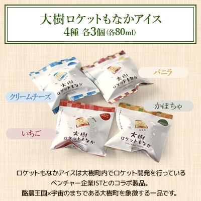 大樹ロケットもなかアイス4種×3個とカウベルアイス10種 計22個 【増量】