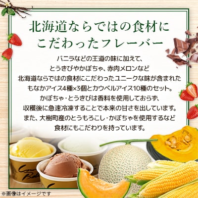 大樹ロケットもなかアイス4種×3個とカウベルアイス10種 計22個 【増量】