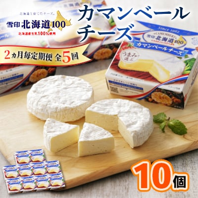 【2ヵ月毎定期便】雪印北海道 カマンベールチーズ 1箱(90g×10個入り)全5回