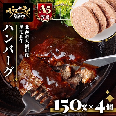 「天駆和牛(そらうし)」ハンバーグ 150g×4個 A5ランク黒毛和牛使用 北海道十勝大樹町産
