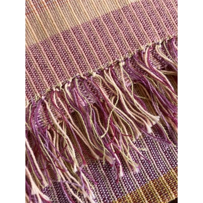 手織りマフラー(お花畑)