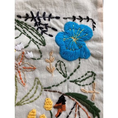 手織り糸で刺繍トートバッグ