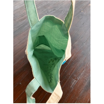 手織り糸で刺繍トートバッグ