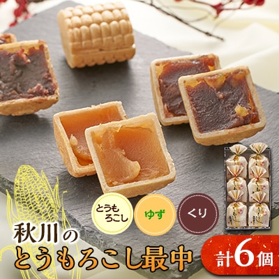秋川のとうもろこし最中(6個入)【お茶ぞっぺの中島屋(あきる野の匠)】