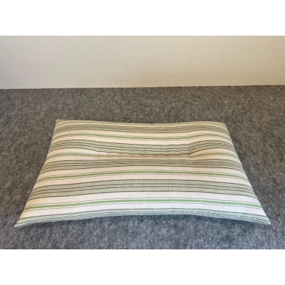 綿まくら(35×55cm)遠州木綿グリーン　【あきる野の匠仕立て】