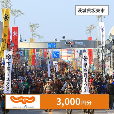 【じゃらんふるさと納税クーポン】 茨城県坂東市でつかえる3,000円 クーポン