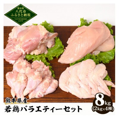 熊本県産　若鶏バラエティーセット 2kg 4袋　合計8kg