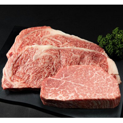 あか牛極上ヒレ&サーロインステーキセット (ヒレ150g サーロイン200g×2 たれ付)(八代市)