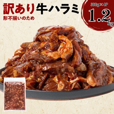 【訳あり】牛ハラミ 切り落とし 計約1.2kg 約300g×4P