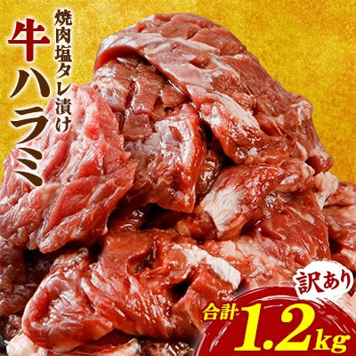【訳あり】牛ハラミ 焼肉 (軟化加工) 塩味 300g×4パック 合計1.2kg