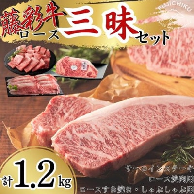 フジチク藤彩牛ロース三昧セット 合計1.2kg(八代市)
