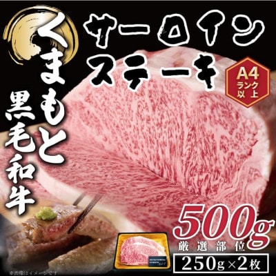 【毎月定期便】【A4～A5】くまもと黒毛和牛サーロインステーキ　500g(八代市)全3回