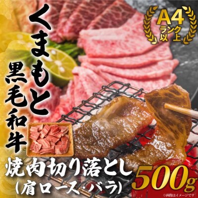 【毎月定期便】【A4～A5】くまもと黒毛和牛焼肉切り落とし 500g(八代市)全12回