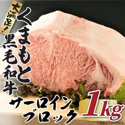 【毎月定期便】【厳選部位】【A4～A5】くまもと黒毛和牛サーロインブロック　約1kg(八代市)全3回