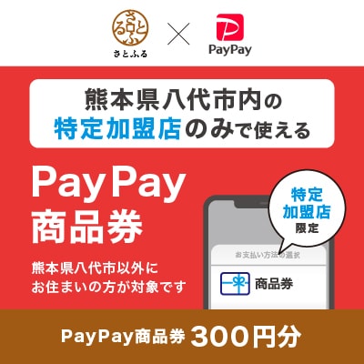 熊本県八代市　PayPay商品券(300円分)※地域内の一部の加盟店のみで利用可