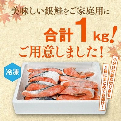 【人気急上昇中!】銀鮭 切り身 合計1kg【海鮮太郎】