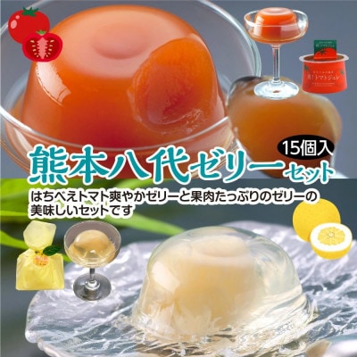 熊本八代 ゼリーセット計15個(晩白柚ゼリー9個、トマトジュレ6個)【お菓子の彦一本舗】