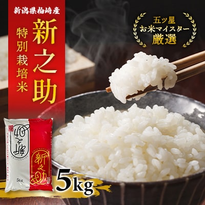 特別栽培米　新潟県柏崎産「新之助」5kg×1袋【五ツ星お米マイスター厳選】