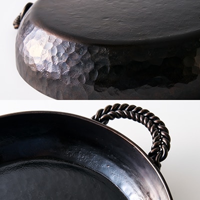 鍛造 手作り 鉄フライパン IH可 28cm 両手 4.5mm 極厚鉄板