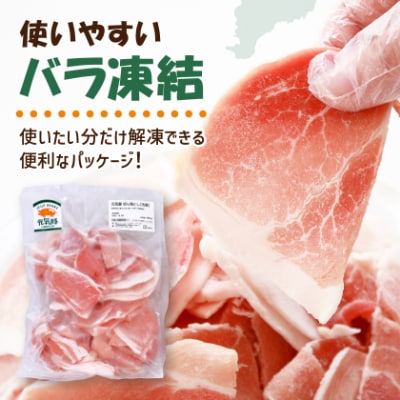 【小分けで便利】国産 元気豚 切り落とし 3kg(500g×6袋)　千葉県産三元豚　パラパラ凍結