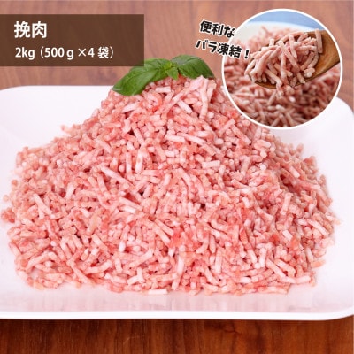 元気豚 切り落とし・挽き肉セット 4kg(切り落とし 2kg・挽肉 2kg)便利なバラ凍結&小分包装