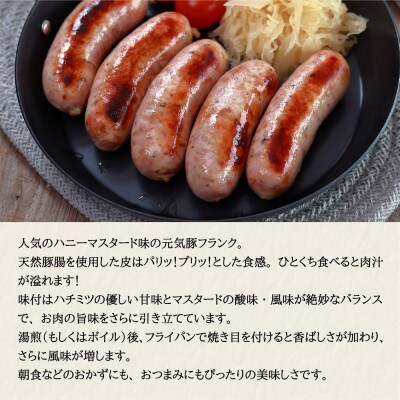 元気豚 粗挽きフランク(ハニーマスタード) 30本セット(60g×30本)