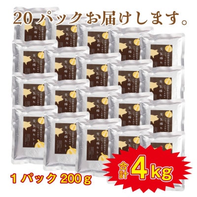 元気豚 レトルトポークカレー 20食セット(200g×20袋・計4kg)【常温保存】