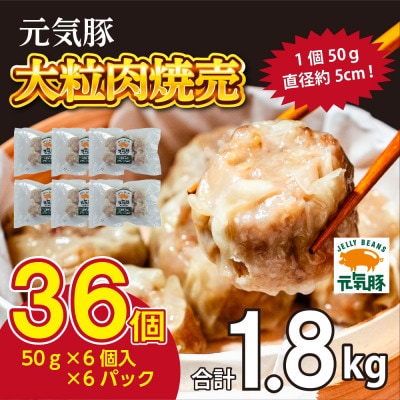千葉県産三元豚 大粒肉焼売 36個(1.8kg)元気豚100%使用 冷凍