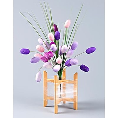 【繭玉から生まれる花 まゆ花(シルクフラワー)】ラベンダーまゆ C4037