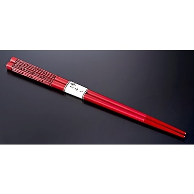 村上木彫堆朱  箸  (雷文)21cm A4080