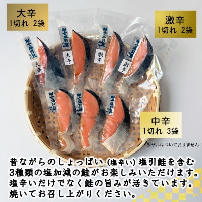 村上岩船 又上 「塩辛さが違う」塩引鮭7切れ食べ比べセット(中辛・大辛・激辛) 1032025
