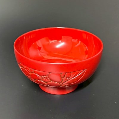 村上木彫堆朱 汁椀(椿) 伝統工芸品 漆 漆器 漆塗り ギフト 1062011