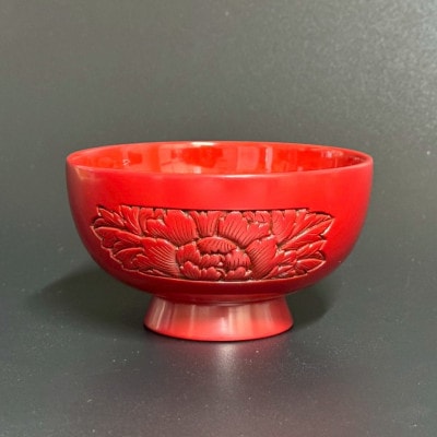 村上木彫堆朱 汁椀(牡丹) 伝統工芸品 漆 漆器 漆塗り ギフト 1062012