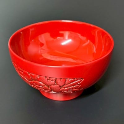 村上木彫堆朱 汁椀(牡丹) 伝統工芸品 漆 漆器 漆塗り ギフト 1062012