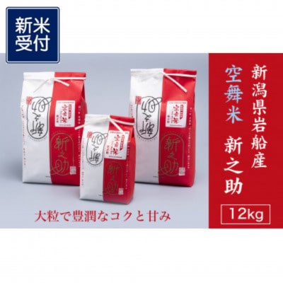 【新米受付・令和7年産米】空舞米　新潟県岩船産 新之助精米12kg 1063002N