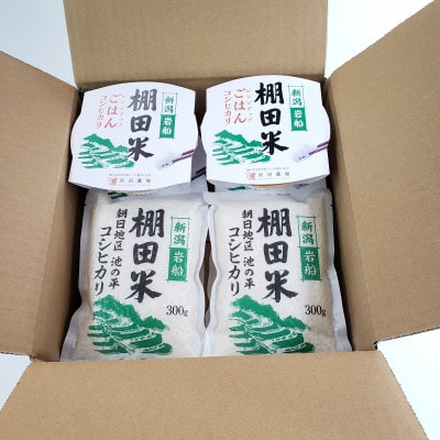 【新米受付・令和7年産米】棚田米コシヒカリ白米1.2kg+パックごはん4個セット　1067082N