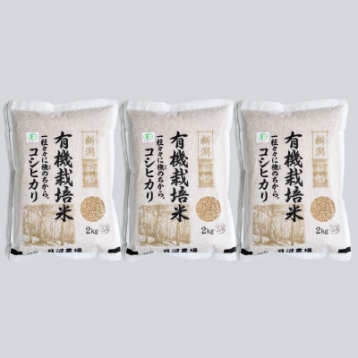 【令和7年産米】有機栽培米コシヒカリ 玄米6kg(2kg×3) 新潟県村上市岩船産 1067152