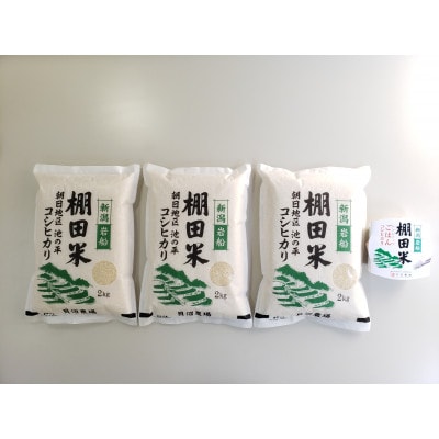 【毎月定期便】新潟県岩船産【棚田米コシヒカリ】6kg+ パックごはん(150g×1個)　全9回