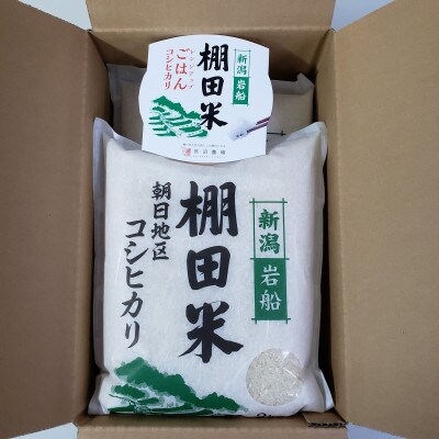 【毎月定期便】新潟県岩船産【棚田米コシヒカリ】4kg+パックごはん(150g×1個)　全3回