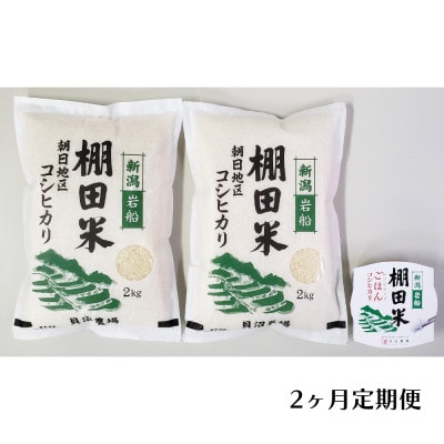 【毎月定期便】棚田米コシヒカリ(精米) 4kg+パックごはん 1個 [141]全2回