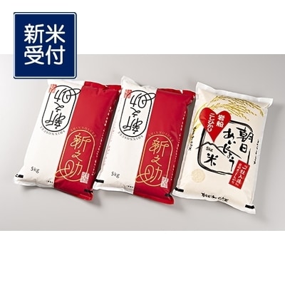 【新米受付・令和5年産米】新之助10kg・朝日あいじょう米5kgセットNC4016