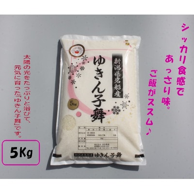 【令和6年産】ゆきん子舞 白米 5kg 新潟県岩船産 食味鑑定士謹製 一等米 農家直送